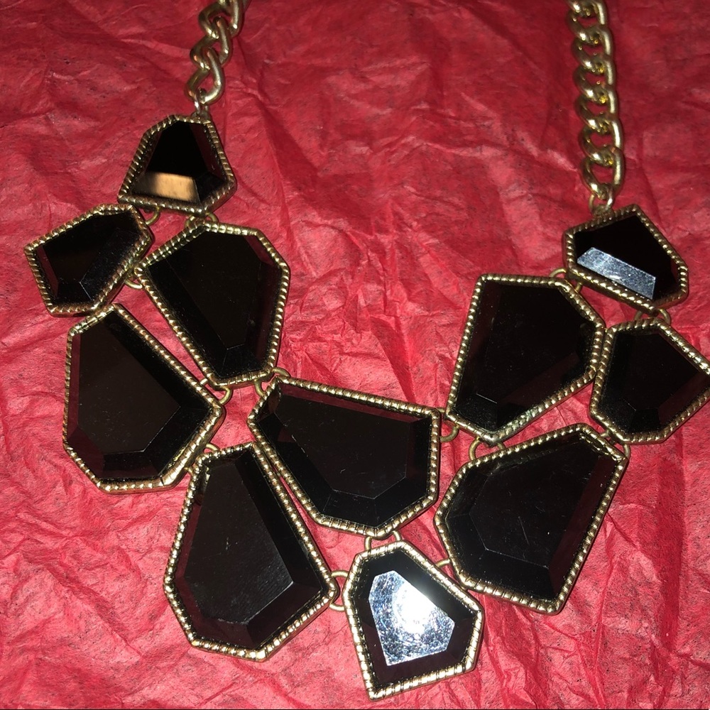 Black and gold statement necklace